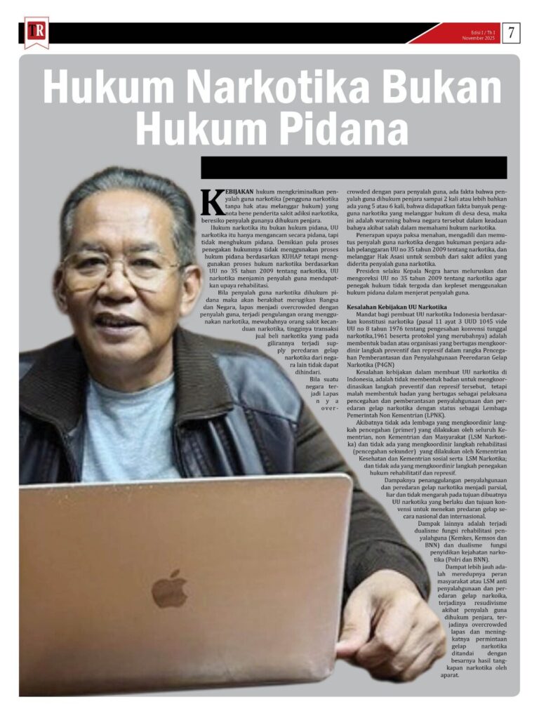 Hukum Narkotika Bukan Hukum Pidana